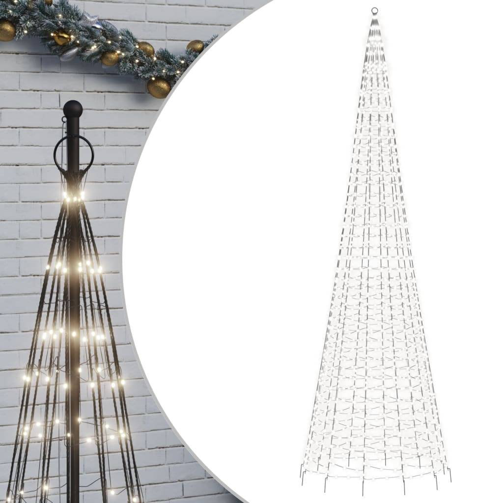 Sapin De Noël - Arbre de Noël lumineux sur mât de drapeau 1534 LED blanc 500 cm