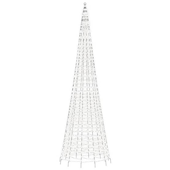 Sapin De Noël - Arbre de Noël lumineux sur mât de drapeau 1534 LED blanc 500 cm - Image 4