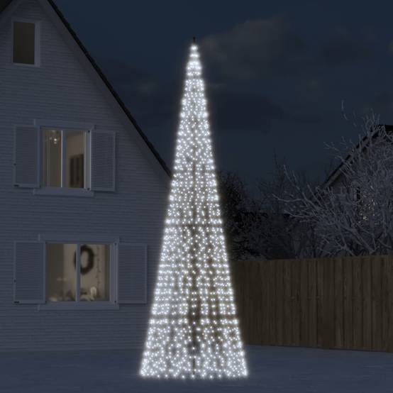 Sapin De Noël - Arbre de Noël lumineux sur mât de drapeau 1534 LED blanc 500 cm - Image 2