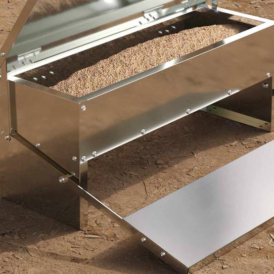 Mangeoire Pédale Poule Galvanisée Anti-Rat 5kg Argent - ComfortXL Outdoor Living - Image 4