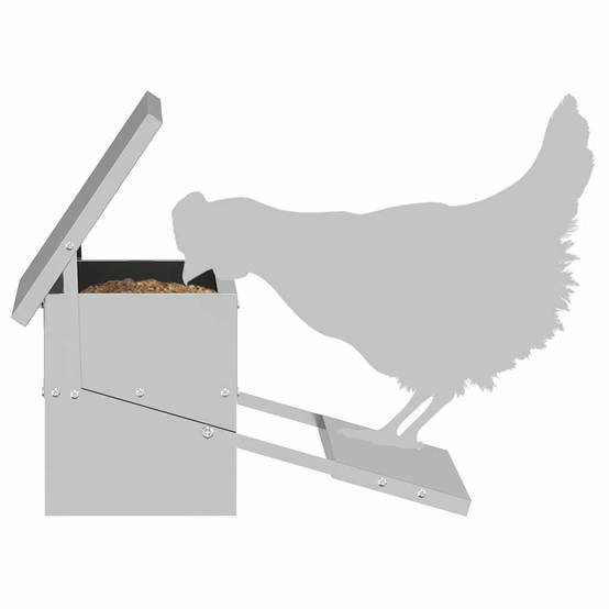 Mangeoire Pédale Poule Galvanisée Anti-Rat 5kg Argent - ComfortXL Outdoor Living - Image 6