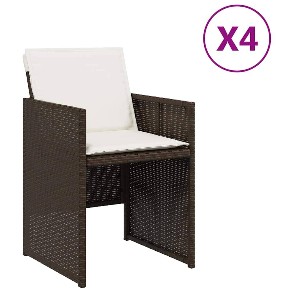 Chaises de jardin avec coussins marron résine tressée 50,5 x 54 x 79 cm, Poids :28.5kg - PANGIVO - Image 2