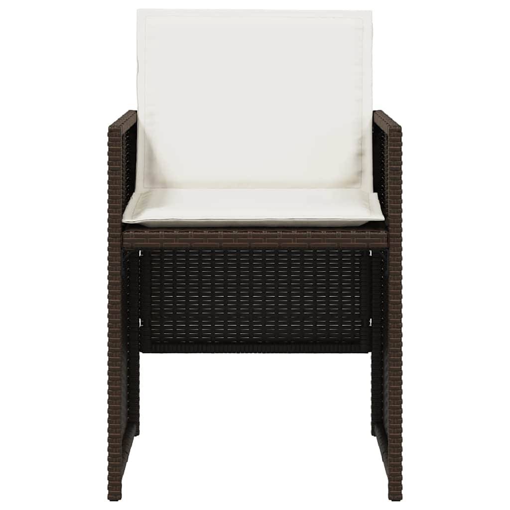 Chaises de jardin avec coussins marron résine tressée 50,5 x 54 x 79 cm, Poids :28.5kg - PANGIVO - Image 5