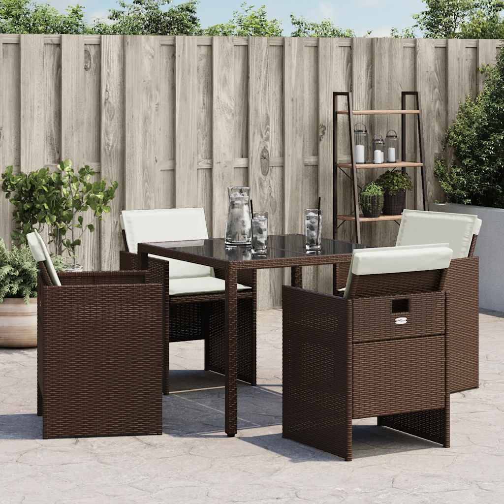 Chaises de jardin avec coussins marron résine tressée 50,5 x 54 x 79 cm, Poids :28.5kg - PANGIVO - Image 3
