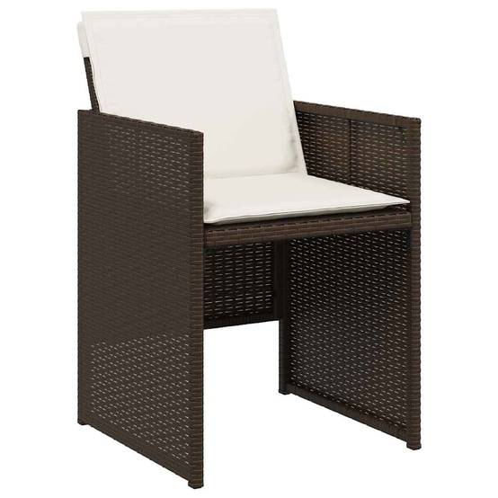 Chaises de jardin avec coussins marron résine tressée 50,5 x 54 x 79 cm, Poids :28.5kg - PANGIVO - Image 4
