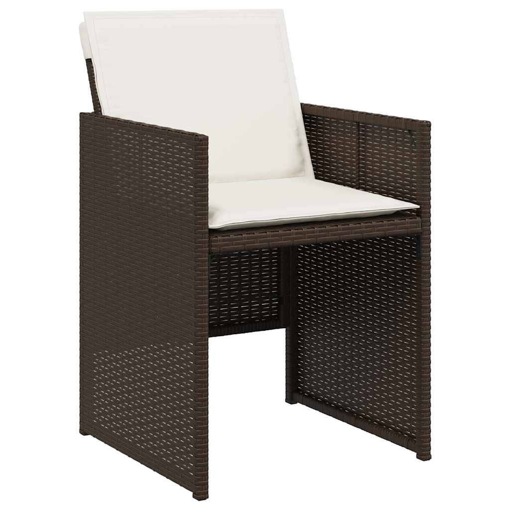 Chaises de jardin avec coussins marron résine tressée 50,5 x 54 x 79 cm, Poids :28.5kg - PANGIVO - Image 4