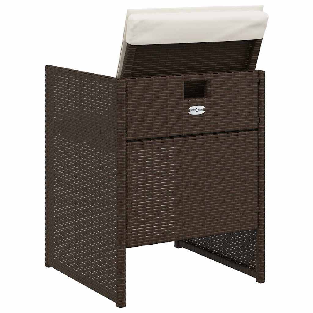 Chaises de jardin avec coussins marron résine tressée 50,5 x 54 x 79 cm, Poids :28.5kg - PANGIVO - Image 7