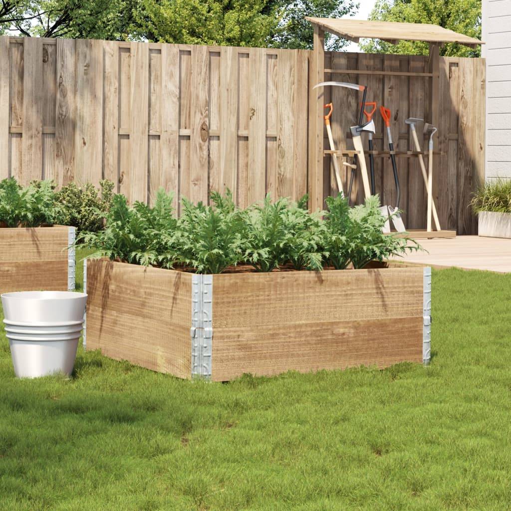 Carré potager surélevé bois de pin naturel jardin 100x100x41cm – ComfortXL Outdoor Living - Image 1