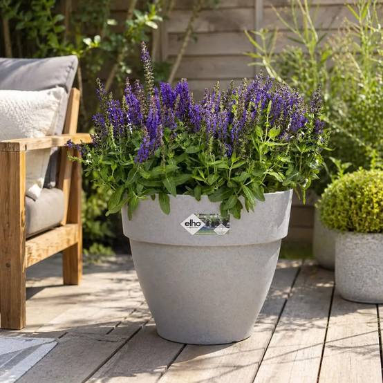 Elho - Pot de fleurs Ø30xH25cm en plastique recyclé - Elho® Gris - Image 4