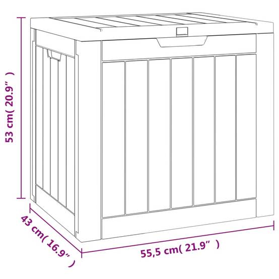 Coffre de Rangement Extérieur Polypropylène Imitation Bois Étanche pour Coussins Noir 118L – ComfortXL Outdoor Living - Image 9