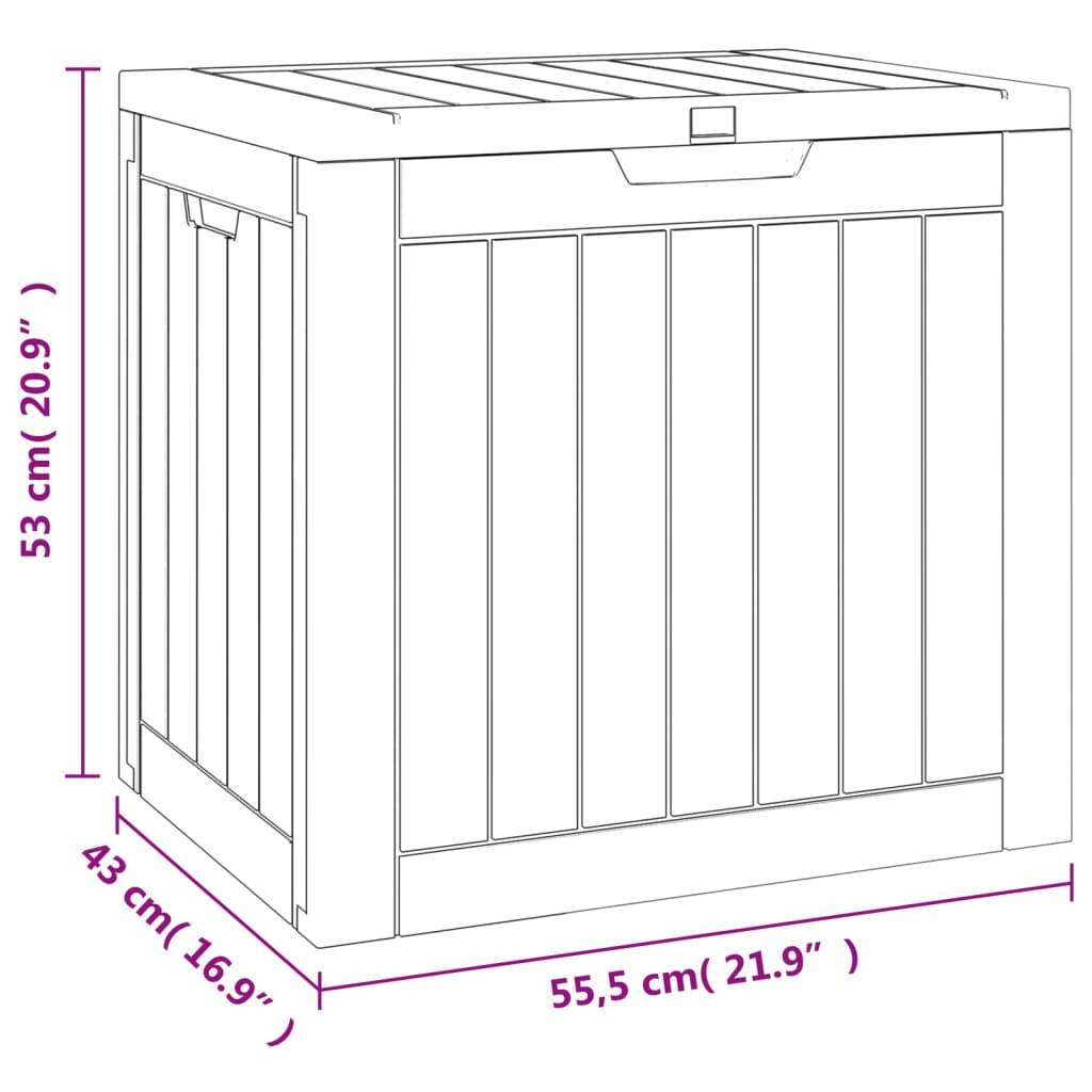 Coffre de Rangement Extérieur Polypropylène Imitation Bois Étanche pour Coussins Noir 118L – ComfortXL Outdoor Living - Image 9