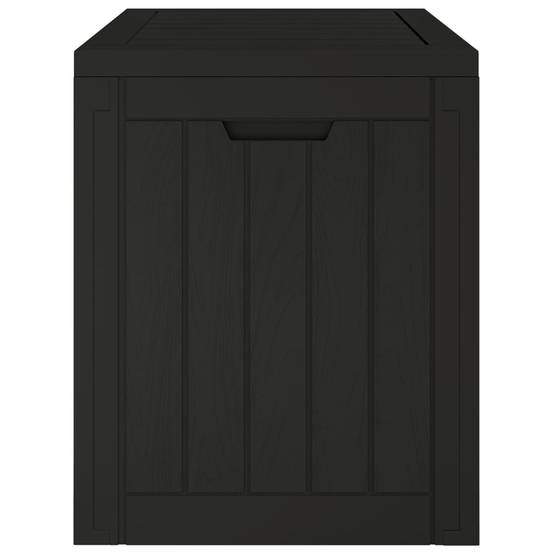 Coffre de Rangement Extérieur Polypropylène Imitation Bois Étanche pour Coussins Noir 118L – ComfortXL Outdoor Living - Image 6