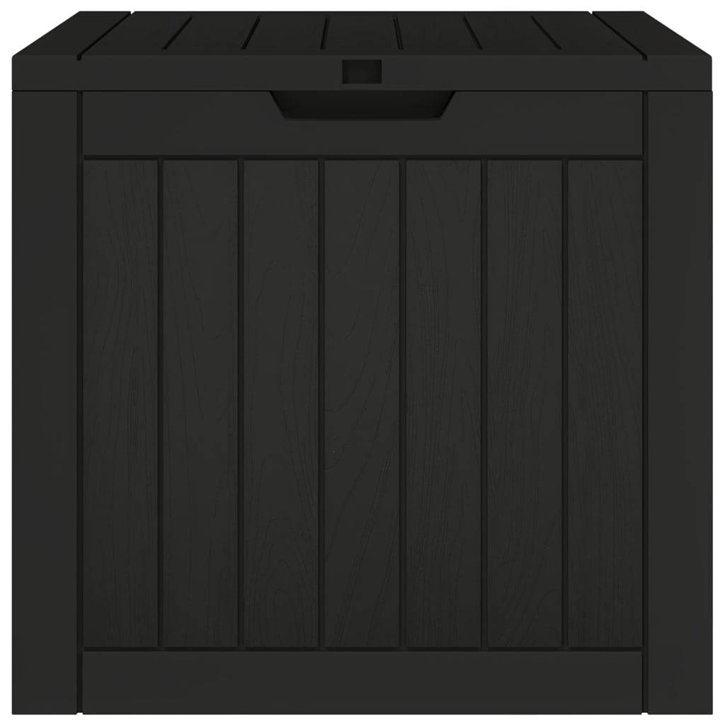 Coffre de Rangement Extérieur Polypropylène Imitation Bois Étanche pour Coussins Noir 118L – ComfortXL Outdoor Living - Image 5