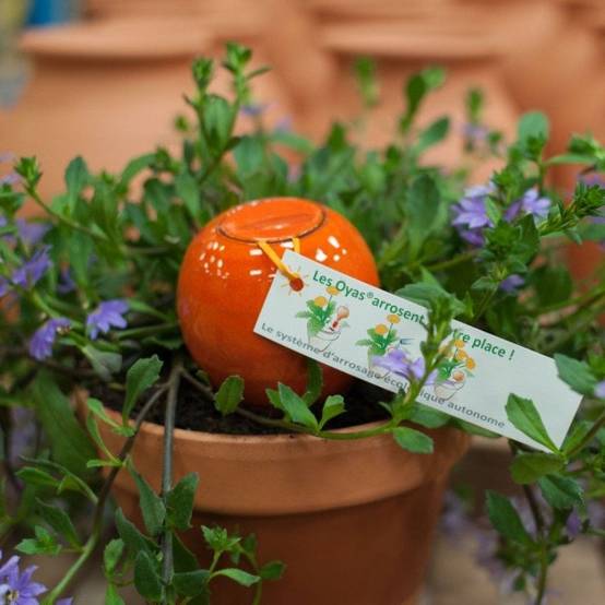 Ferme Du Moutta - Oya d'arrosage 30 cl en céramique faite main pour pots de fleurs, violet - Image 4