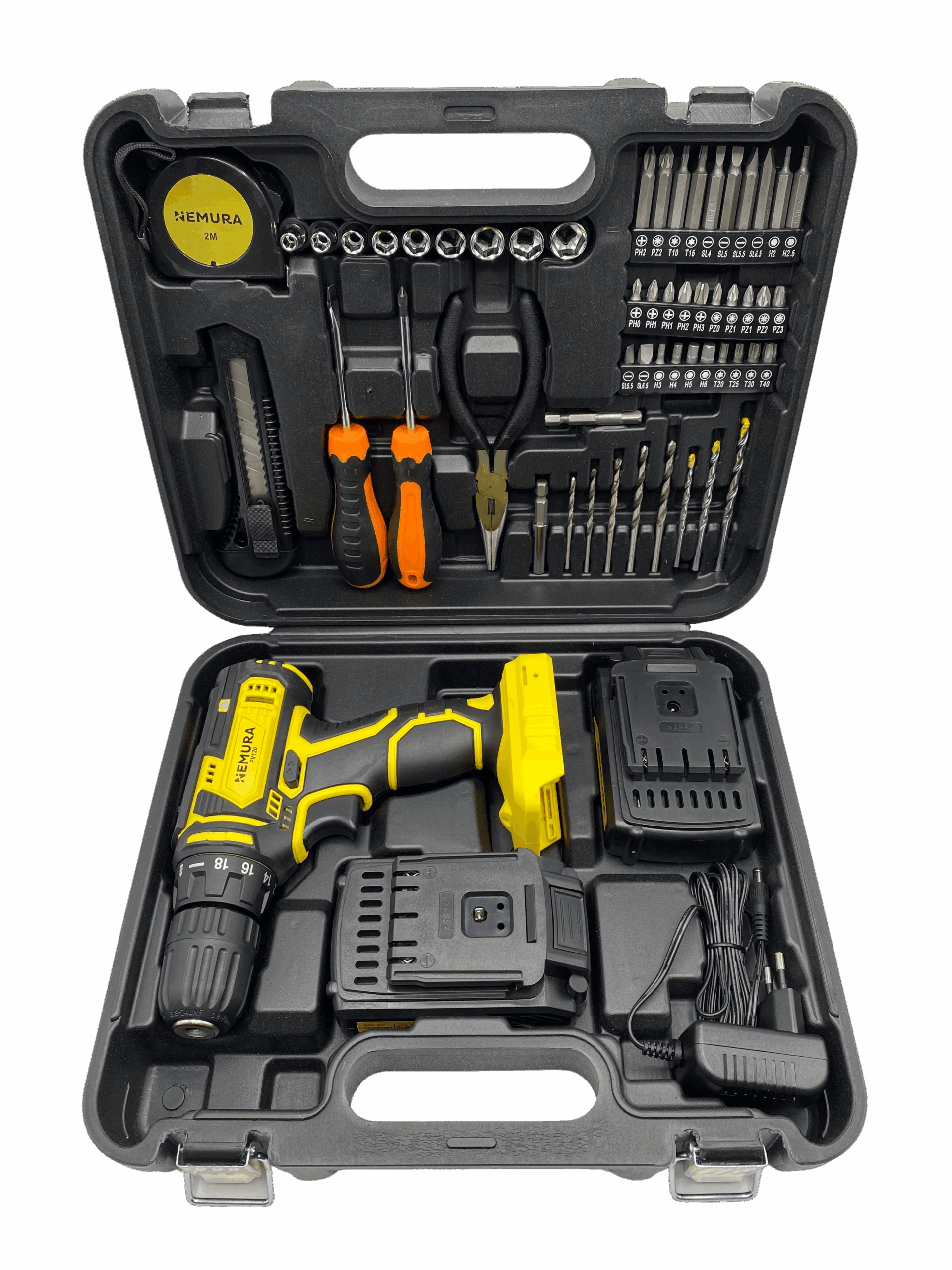 Nemura - Pack 3 outils Perceuse, Meuleuse, Scie Sauteuse NEMURA 20V + 3 batteries + Chargeur - Image 3