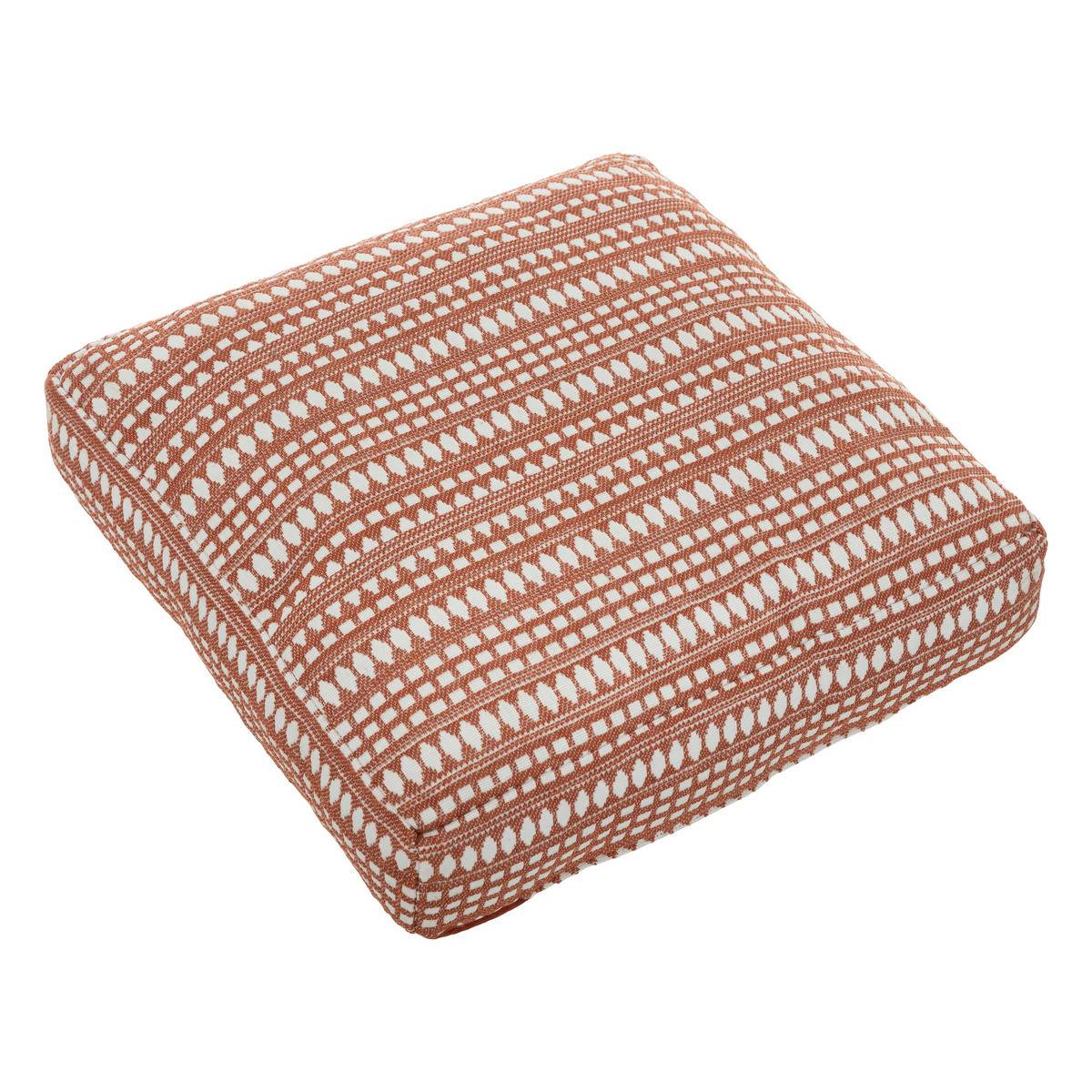Coussin de sol épais et confortable en coton Terracotta motifs jacquard 38 x 38 cm - Imagen 1