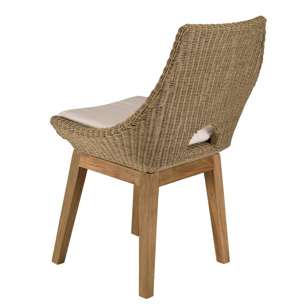Macabane - KALLY - Lot de 2 chaises jardin rotin synth. et coussin pieds droits - Imagen 6