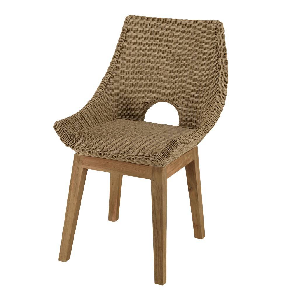 Macabane - KALLY - Lot de 2 chaises jardin rotin synth. et coussin pieds droits - Imagen 9