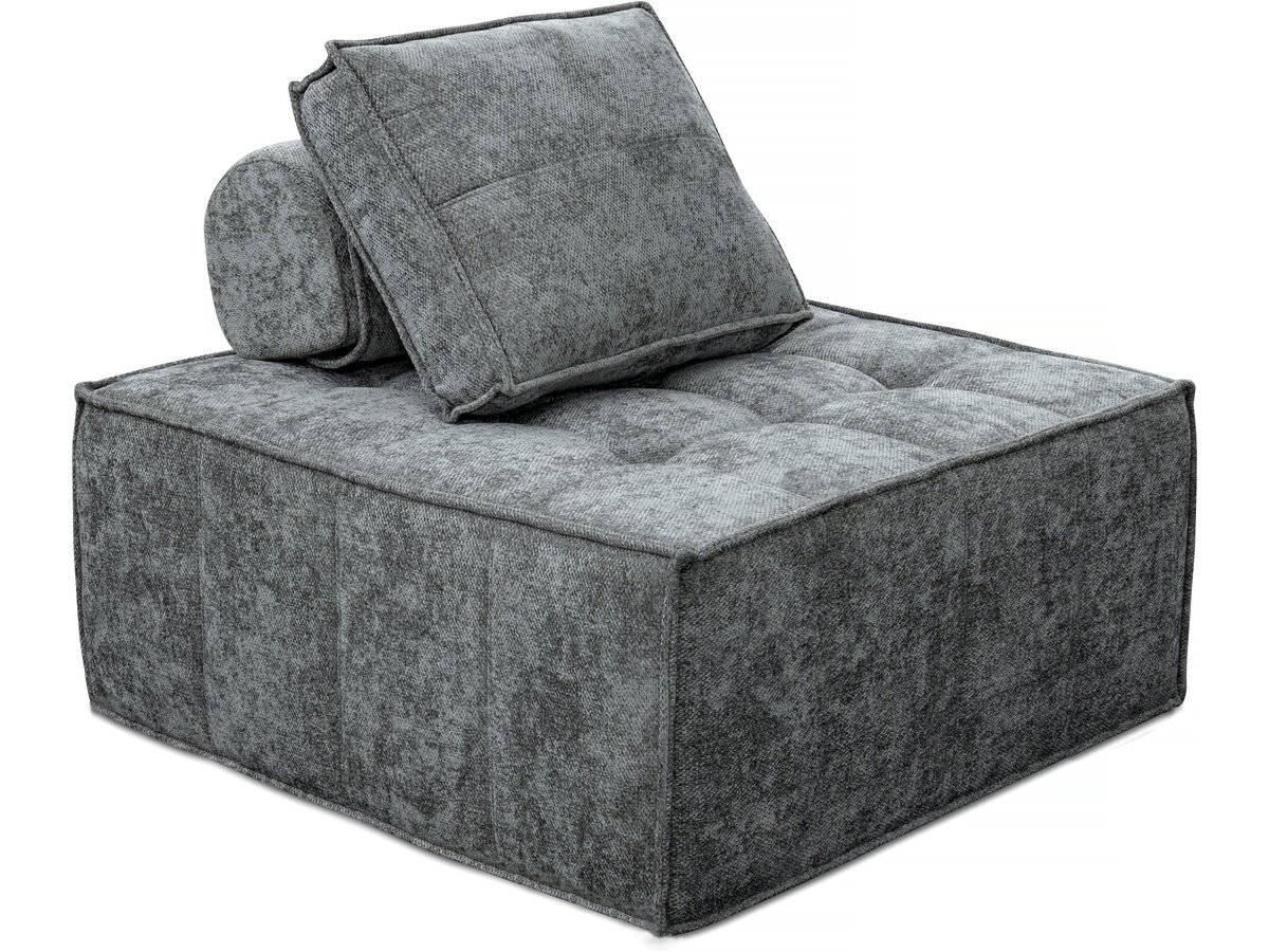 Chauffeuse En Tissu Texturé "velluto" - 96 X 100 X 89 Cm - Gris -habitat Et Jardin - Image 1