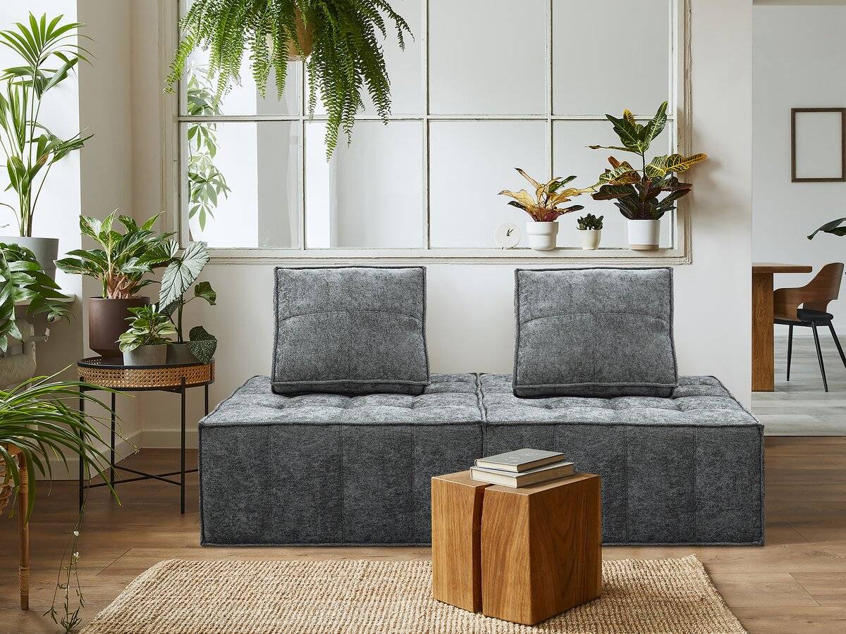 Chauffeuse En Tissu Texturé "velluto" - 96 X 100 X 89 Cm - Gris -habitat Et Jardin - Image 2