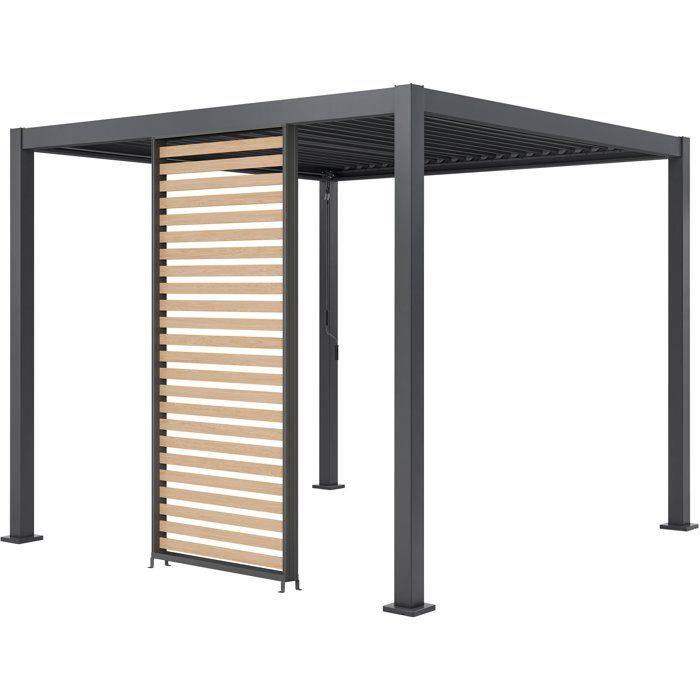 Persienne pour pergola - Aluminium - Gris et naturel - 229 x 93 cm - Image 8
