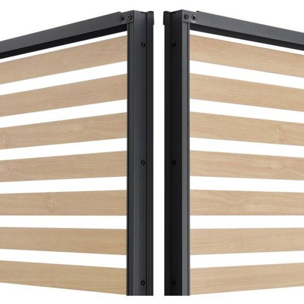 Persienne pour pergola - Aluminium - Gris et naturel - 229 x 93 cm - Image 4