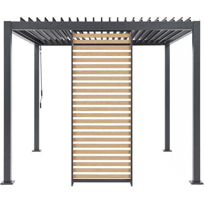 Persienne pour pergola - Aluminium - Gris et naturel - 229 x 93 cm - Image 7