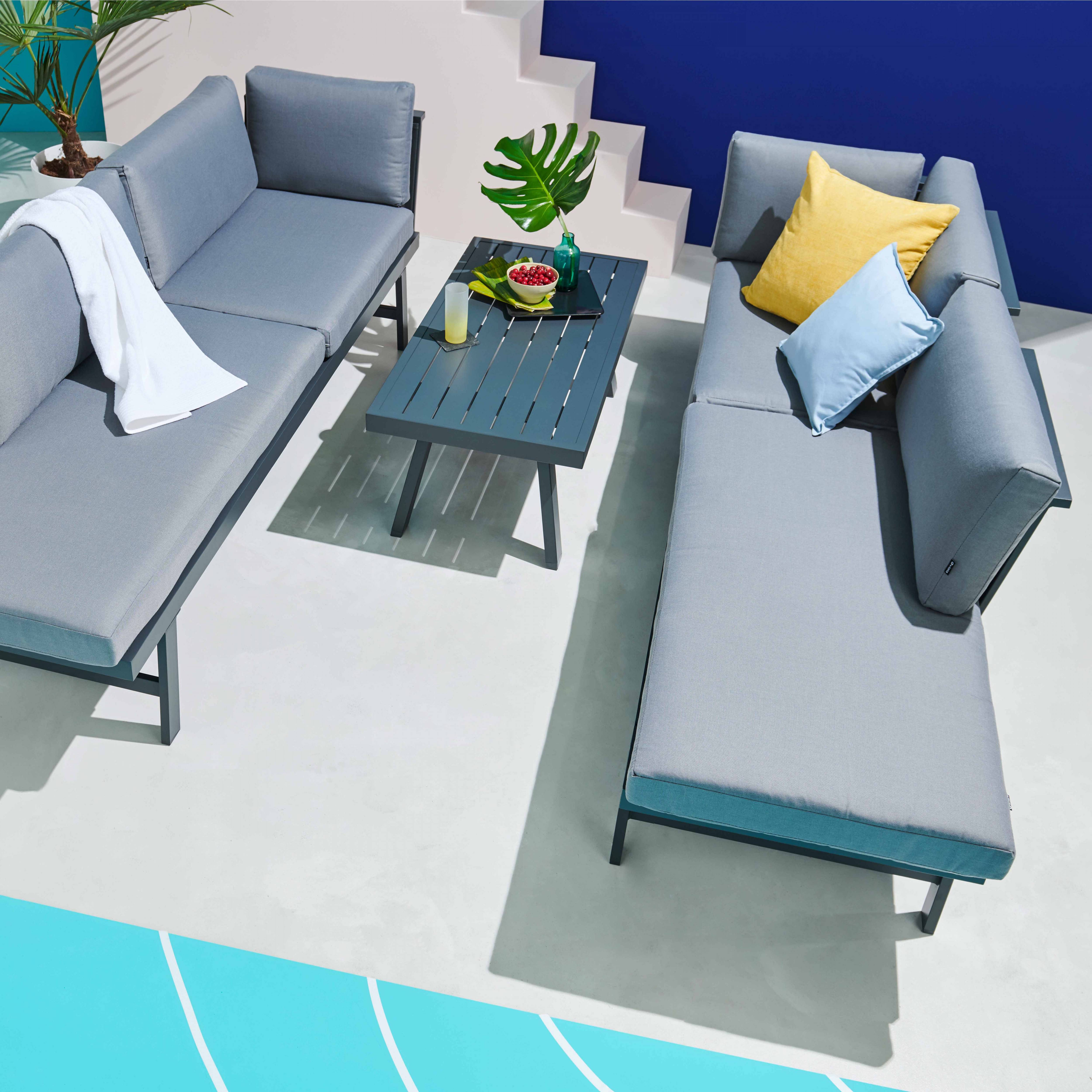 Oviala - Salon de jardin modulable 8 places en aluminium Polynesia - Oviala - Imagen 4