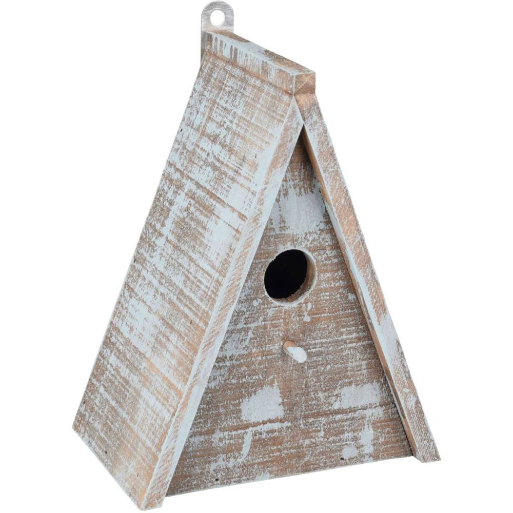 Nichoir triangulaire pour oiseaux GIES en bois 16.5 x 11 x 21 cm bleu /brun - Imagen 4
