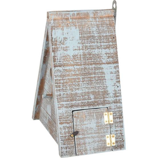 Nichoir triangulaire pour oiseaux GIES en bois 16.5 x 11 x 21 cm bleu /brun - Image 2