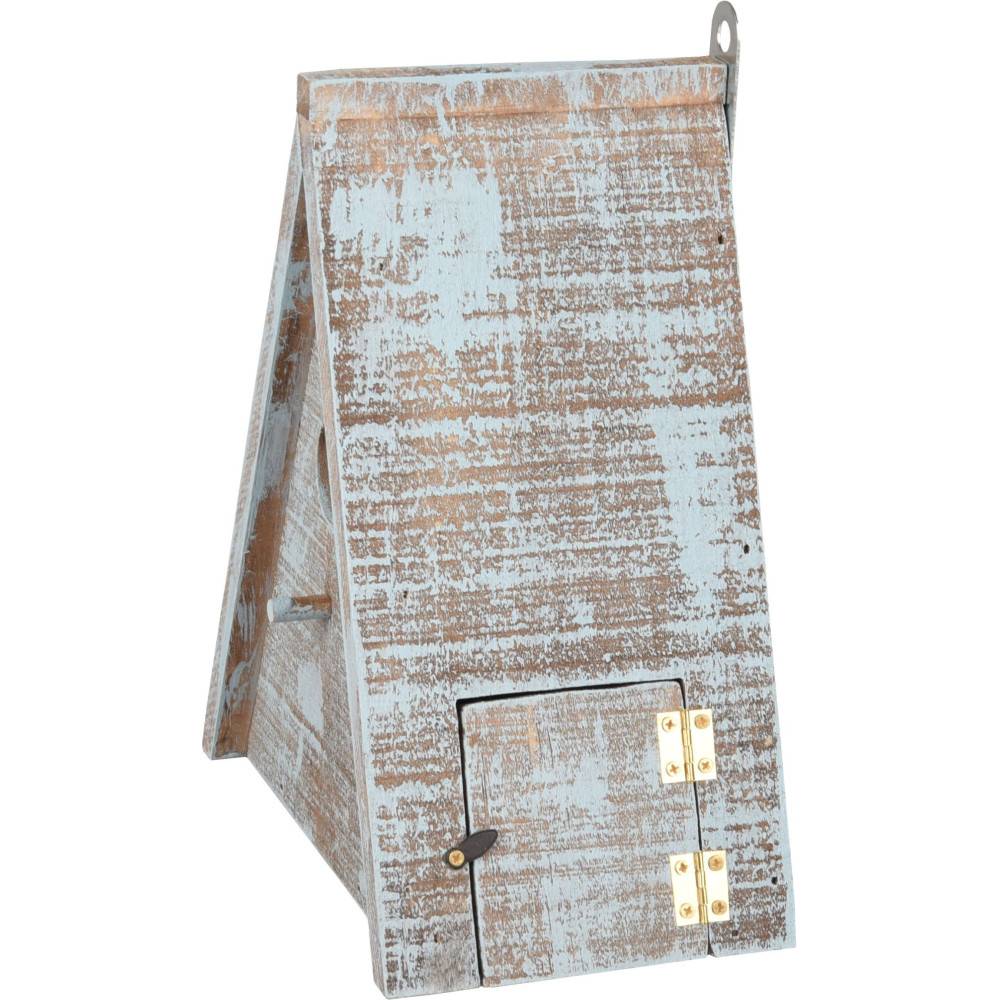 Nichoir triangulaire pour oiseaux GIES en bois 16.5 x 11 x 21 cm bleu /brun - Imagen 2