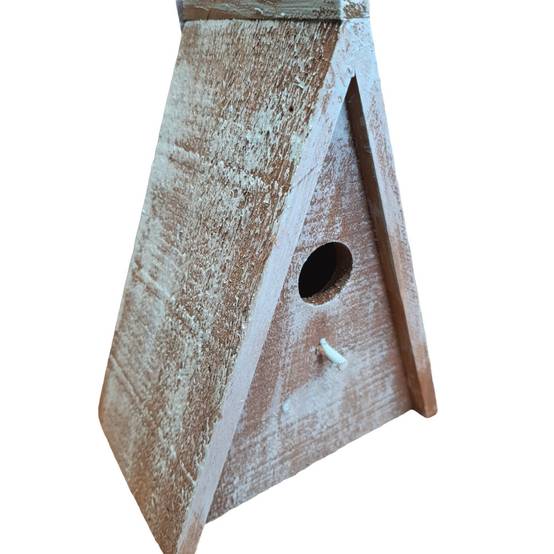 Nichoir triangulaire pour oiseaux GIES en bois 16.5 x 11 x 21 cm bleu /brun - Image 1