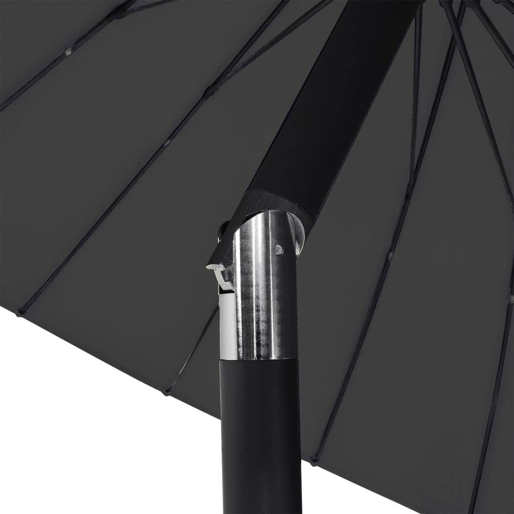 Helloshop26 - Parasol d'extérieur avec mât en aluminium 270 cm noir - Imagen 5