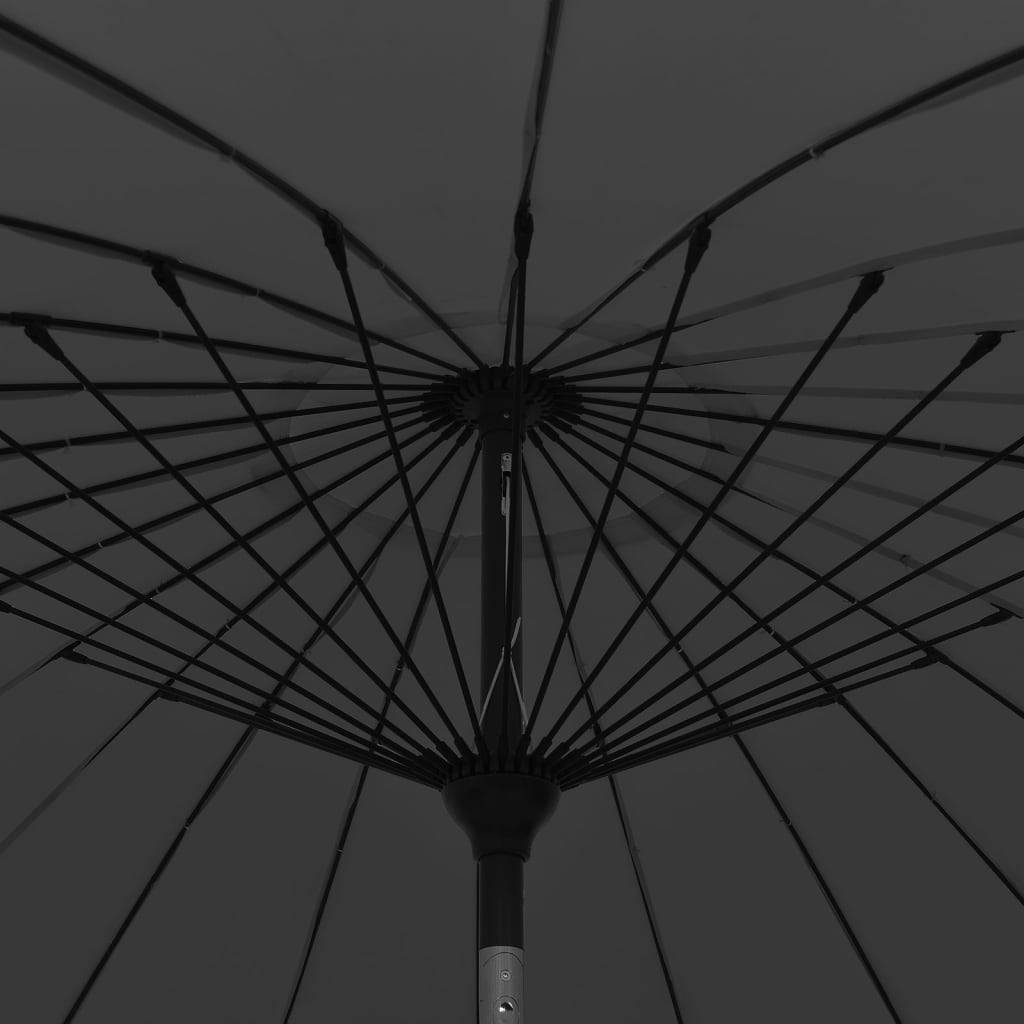 Helloshop26 - Parasol d'extérieur avec mât en aluminium 270 cm noir - Imagen 4