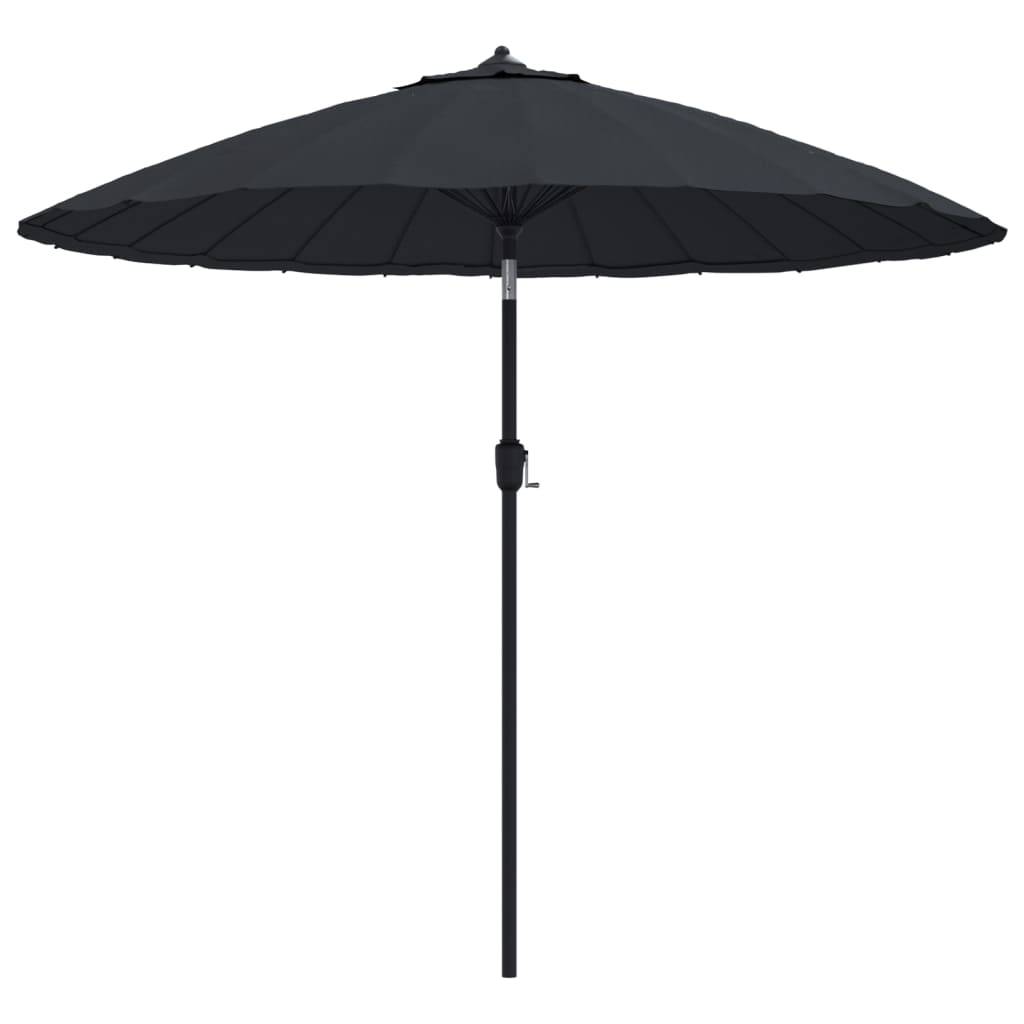 Helloshop26 - Parasol d'extérieur avec mât en aluminium 270 cm noir - Imagen 1