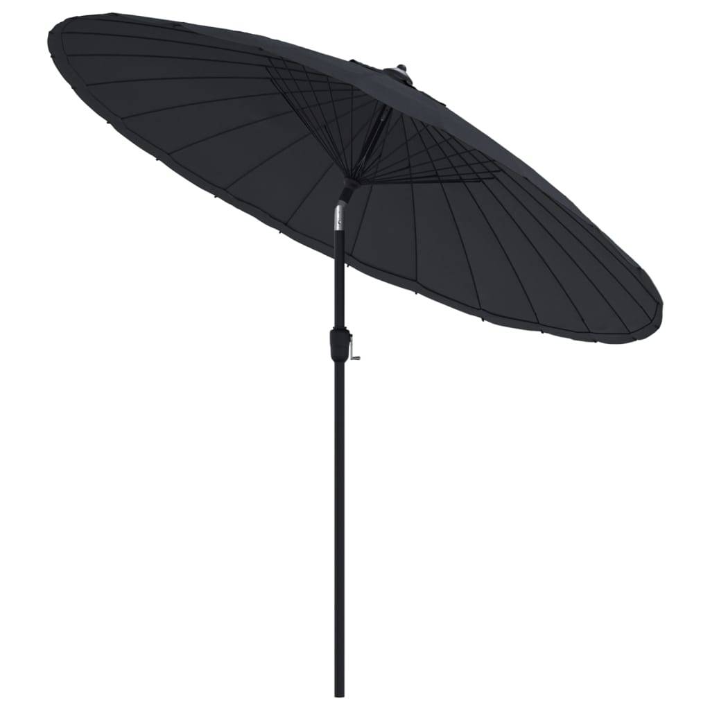 Helloshop26 - Parasol d'extérieur avec mât en aluminium 270 cm noir - Imagen 2