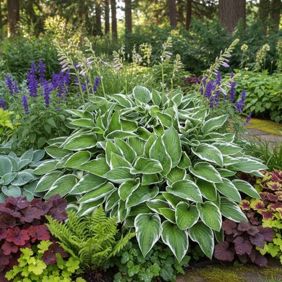 Hosta Undulata Albomarginata à fleurs Blanche/Bleue - feuillage Caduc - Godet - 5/20 cm - Image 1