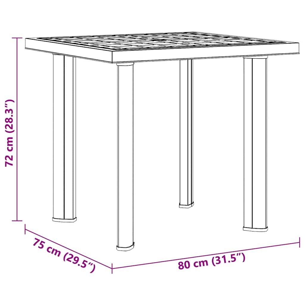 Vidaxl - Table de jardin Blanc 80x75x72 cm Plastique vidaXL 48802 - Imagen 3