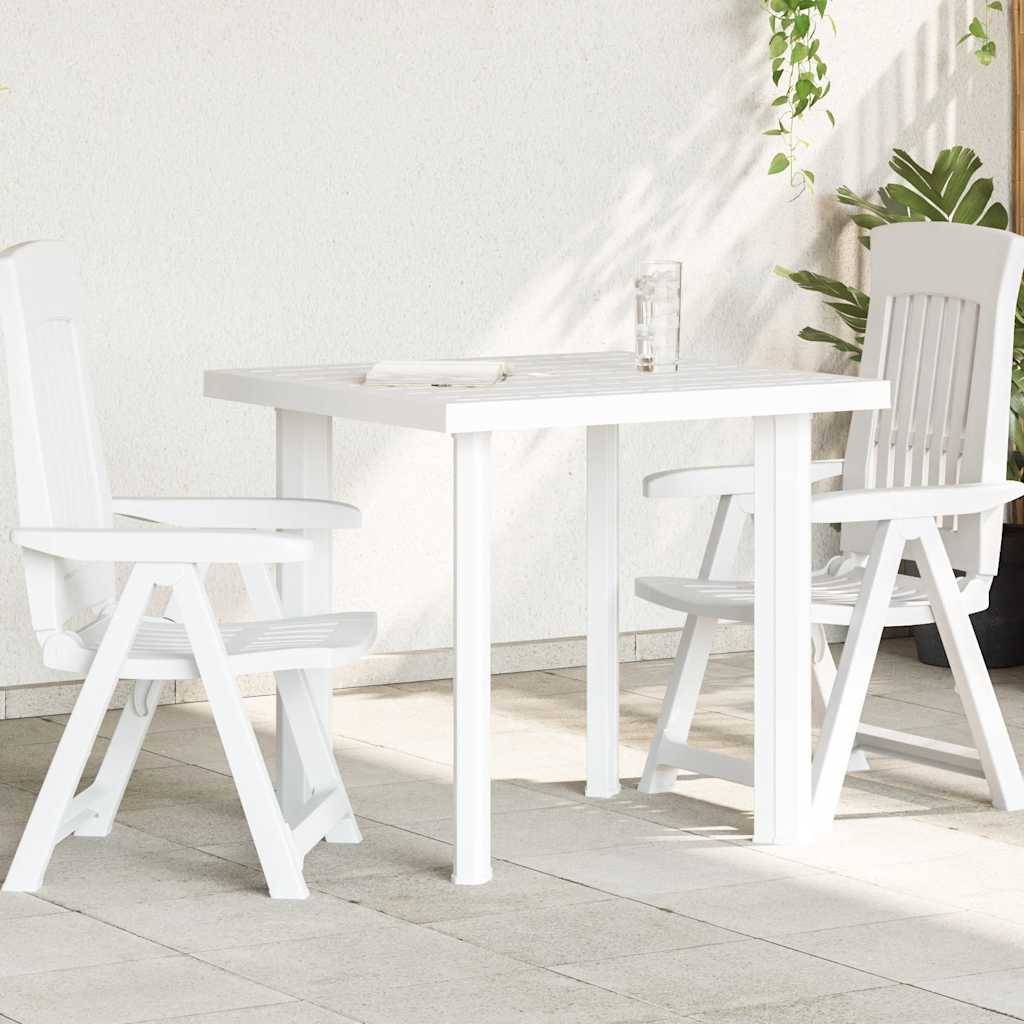 Vidaxl - Table de jardin Blanc 80x75x72 cm Plastique vidaXL 48802 - Imagen 1