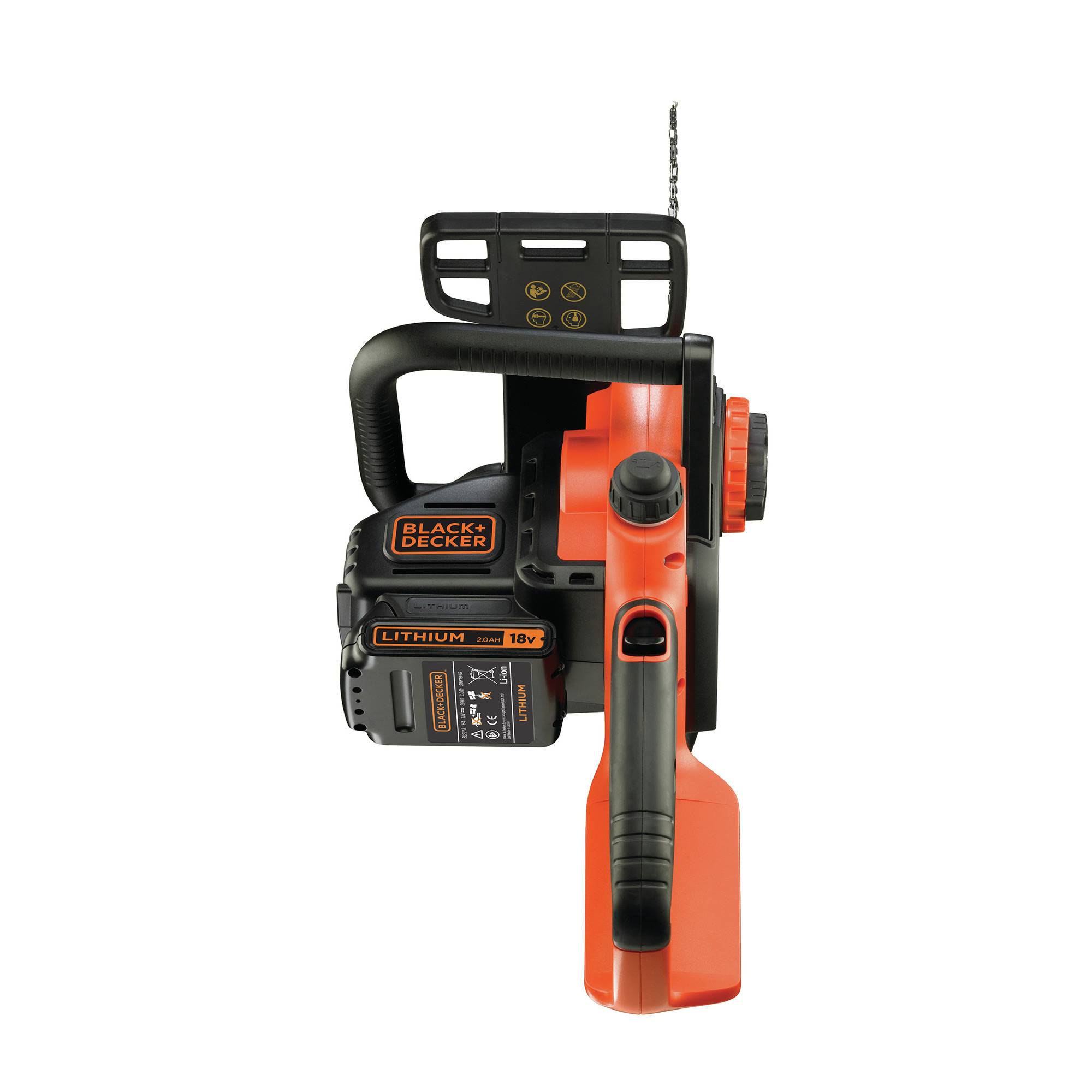Tronçonneuse sans fil - 25 cm - 18 V - 2 Ah - 1 batterie - Double interrupteur de sécurité et protection main - Image 3