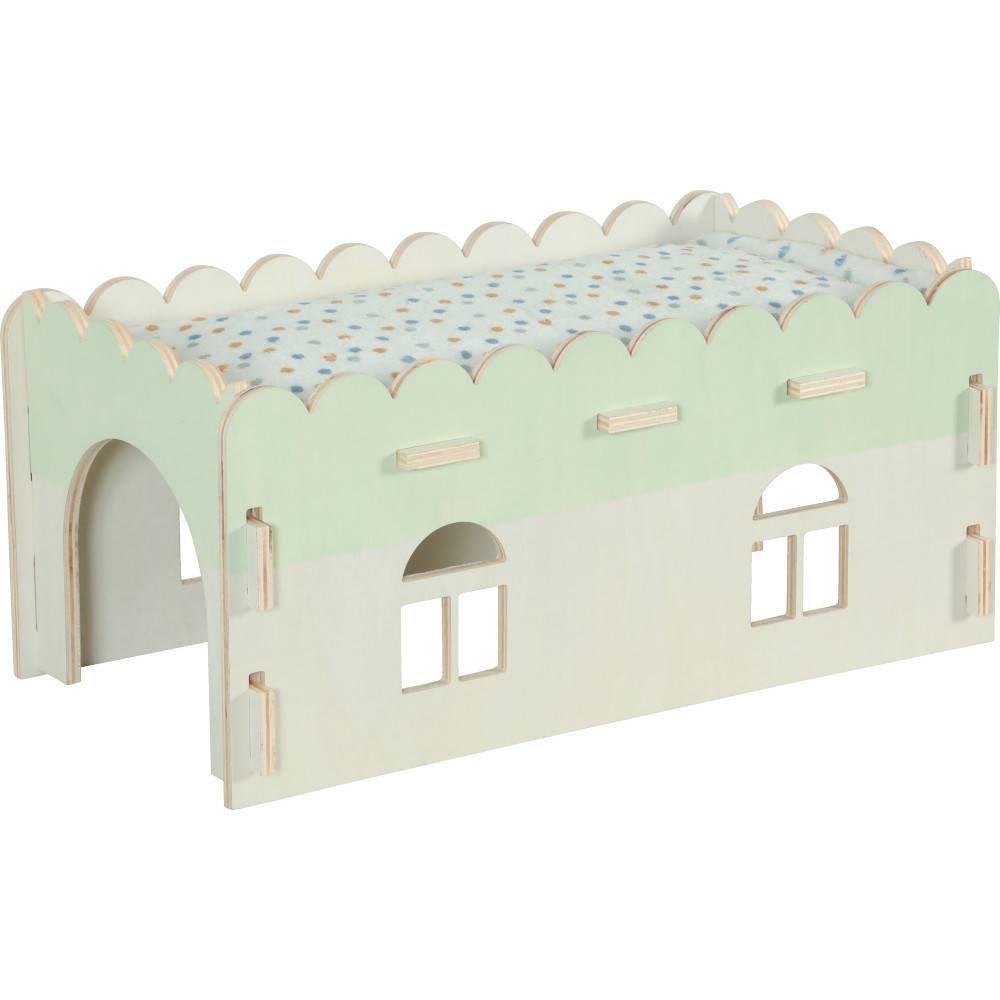 Zolux - Grande extension Maison bois cosy 25 x 44 x 20 cm lapin, cochon d'inde et octodon - Image 1