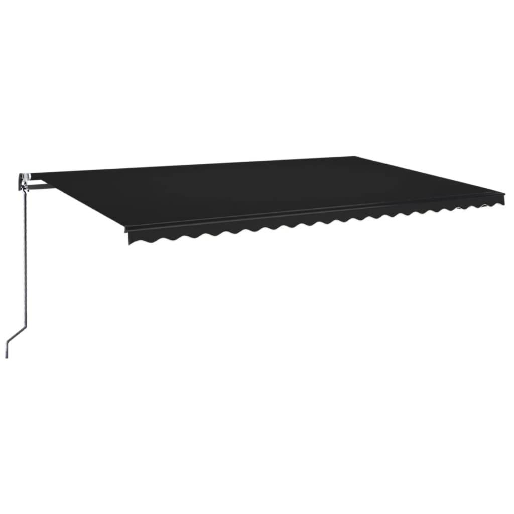 Auvent rétractable automatique Aluminium Jardin Capteur Vent LED 500x350cm Anthracite - ComfortXL Outdoor Living - Image 2