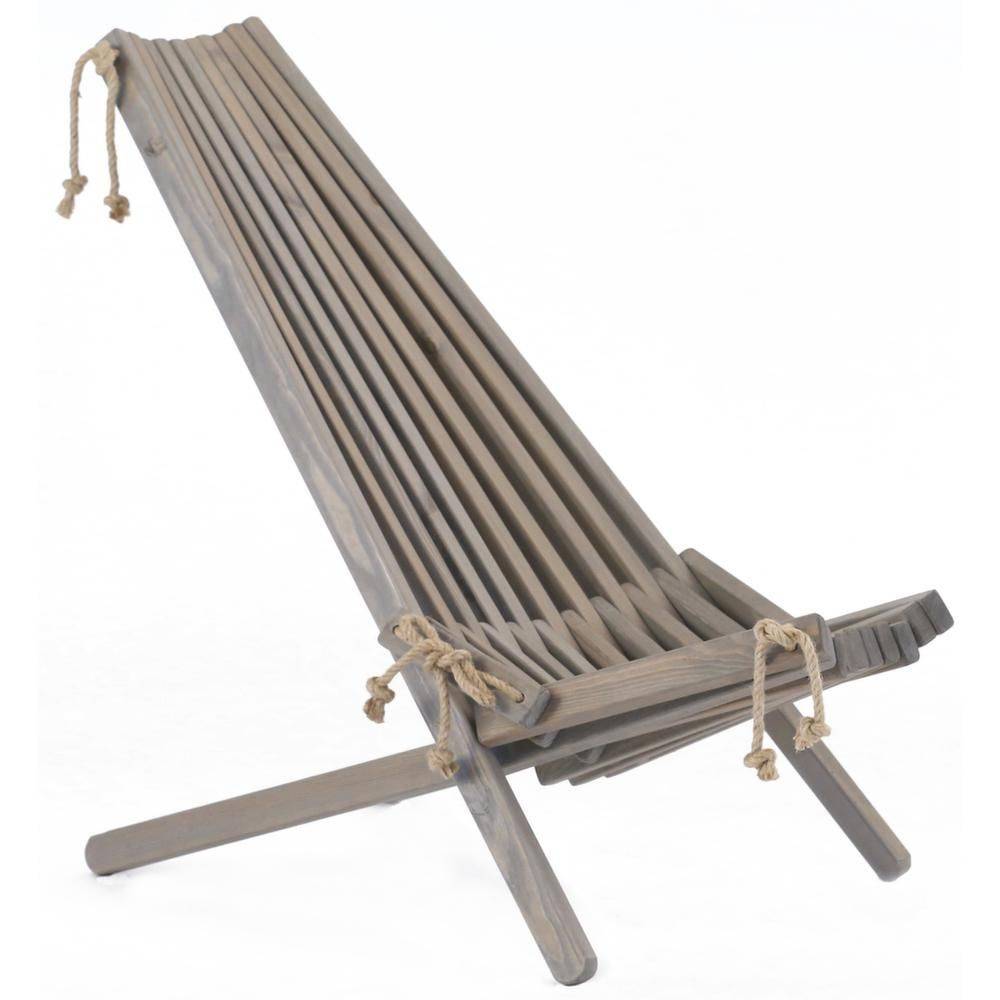 Ecofurn - Chilienne en bois EcoChair avec coussin (Lot de 2) Pin gris - Imagen 4