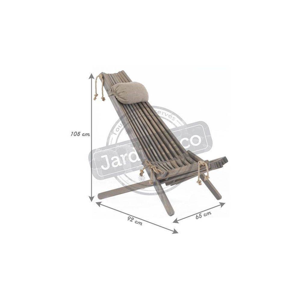 Ecofurn - Chilienne en bois EcoChair avec coussin (Lot de 2) Pin gris - Imagen 3