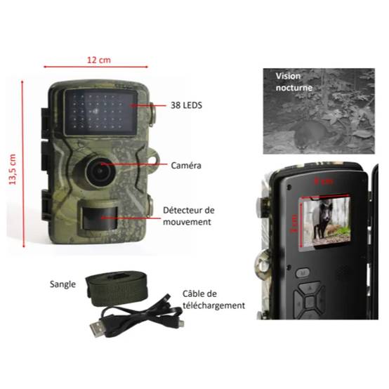 Caméra camouflage 12 MP avec détecteur de mouvement et LEDs invisibles - Image 5