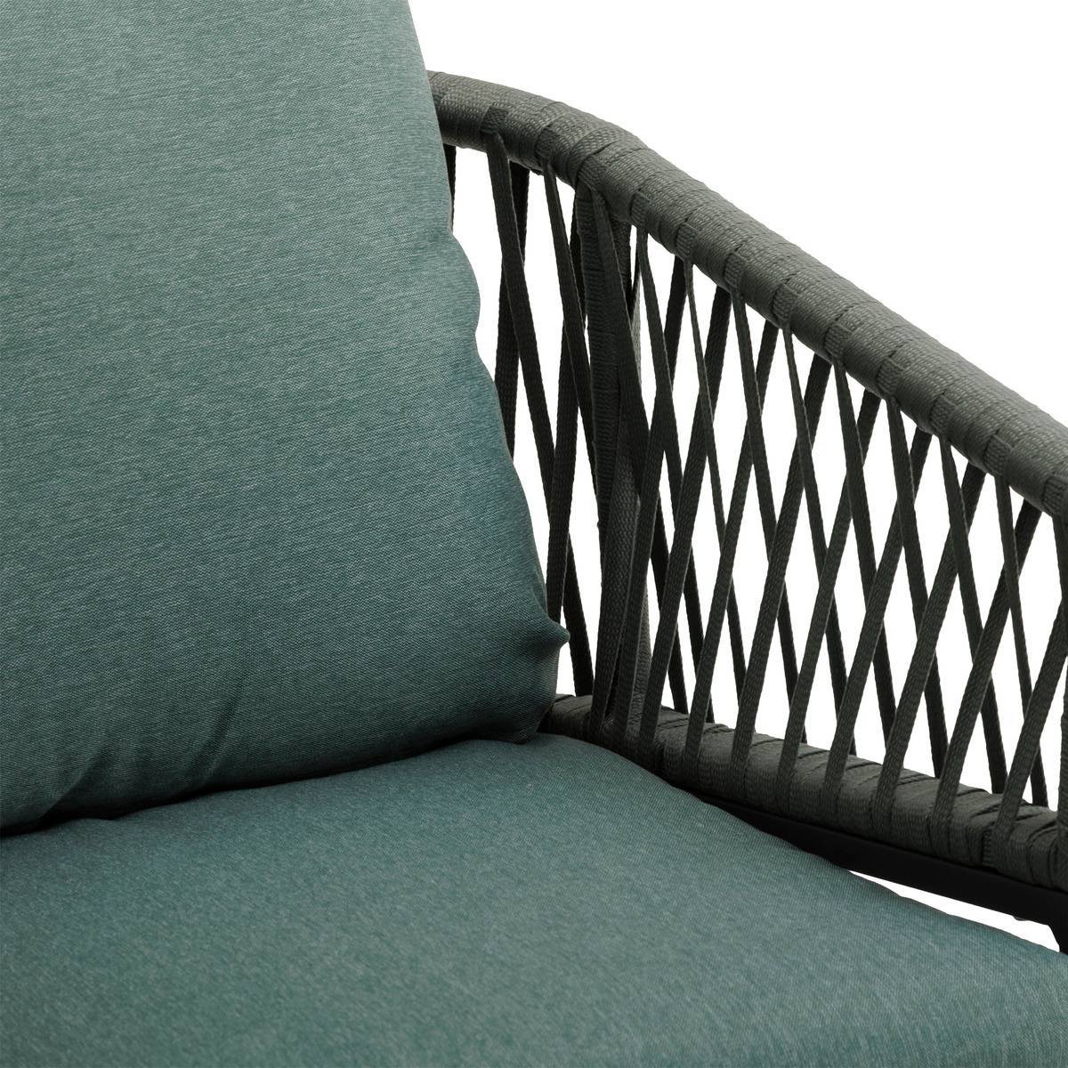 Hesperide - Lot de 2 fauteuils de jardin "Oriengo" olive & graphite en aluminium et mailles tressées - Hespéride - Imagen 3