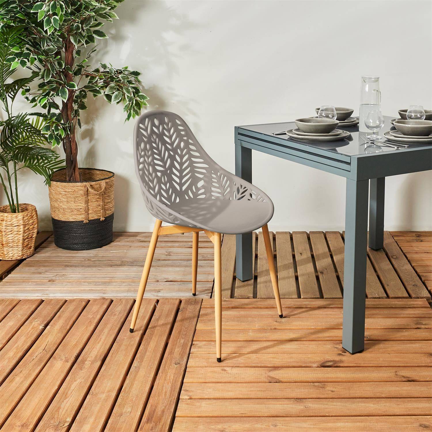 The Home Deco Factory - Lot de 4 chaises d'extérieur Calvi en polypropylène - The Home Deco Factory - Imagen 2