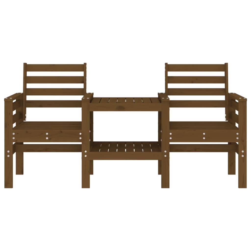 Maison Chic - Banc de jardin - Banc d'extérieur - Banquette avec table 2 places brun miel bois massif de pin-JU13931 - Imagen 3