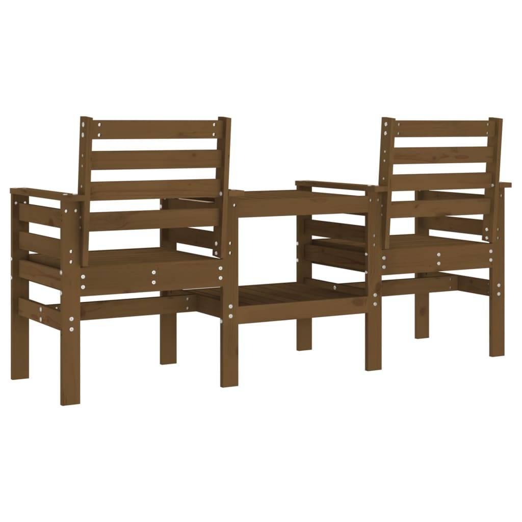 Maison Chic - Banc de jardin - Banc d'extérieur - Banquette avec table 2 places brun miel bois massif de pin-JU13931 - Imagen 5