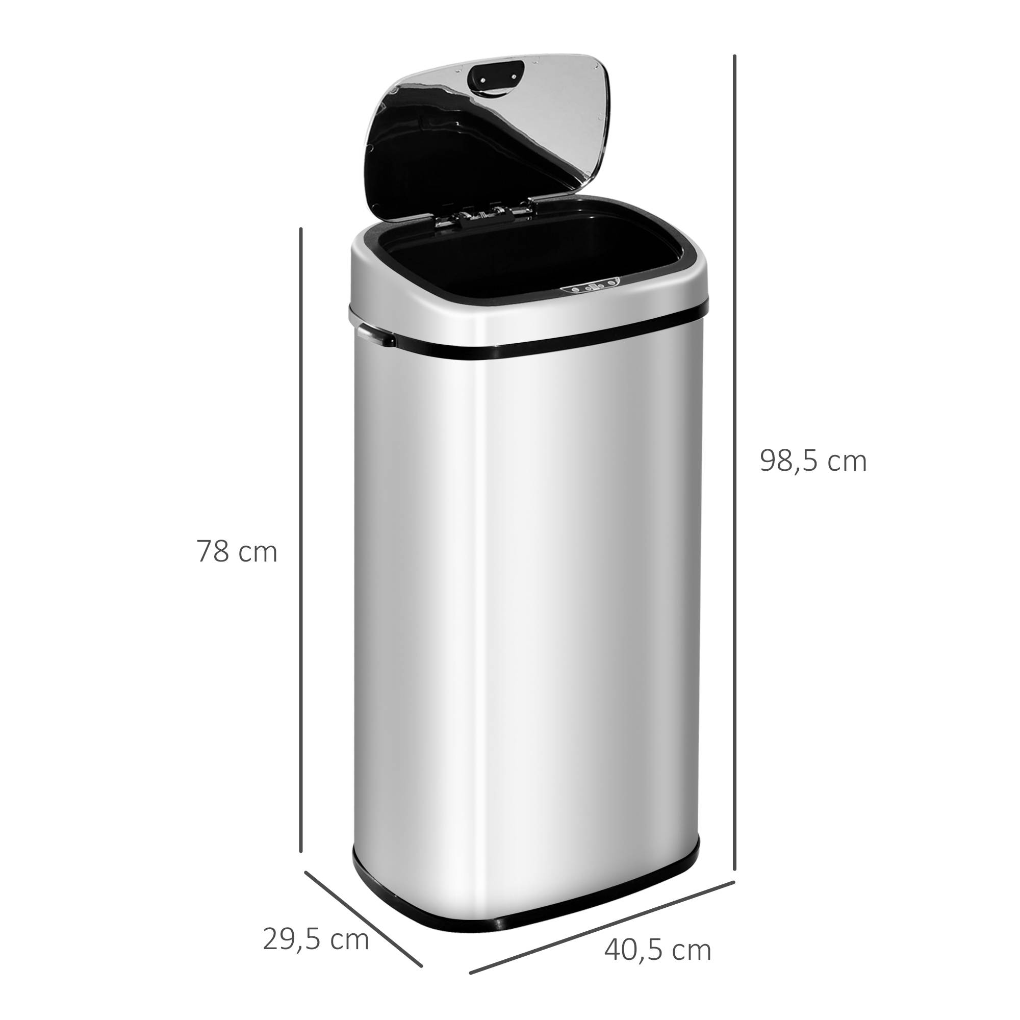 Sans Marque - Distributeur papier essuie-tout 68 L capteur infrarouge ouverture automatique manuelle plateau 40,5x29,5x78 cm - Image 5
